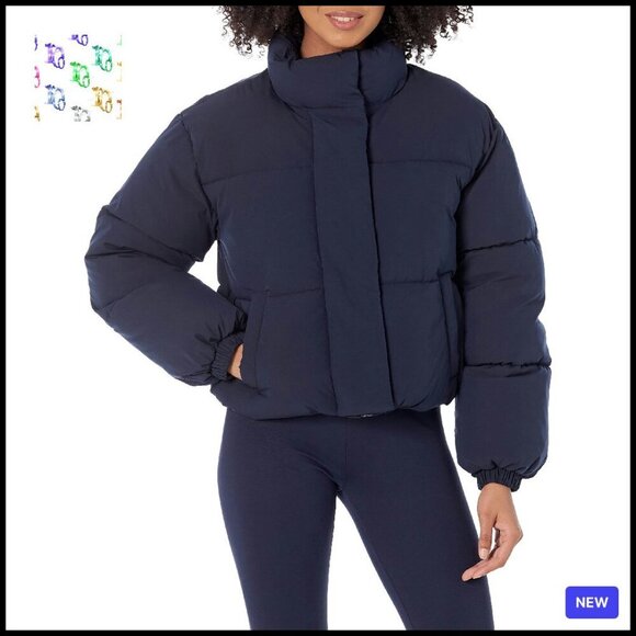 Jackets & Blazers - Cropped Full-Zip Puffer Jacket Winter Warm Stand Collar Chic Minimal